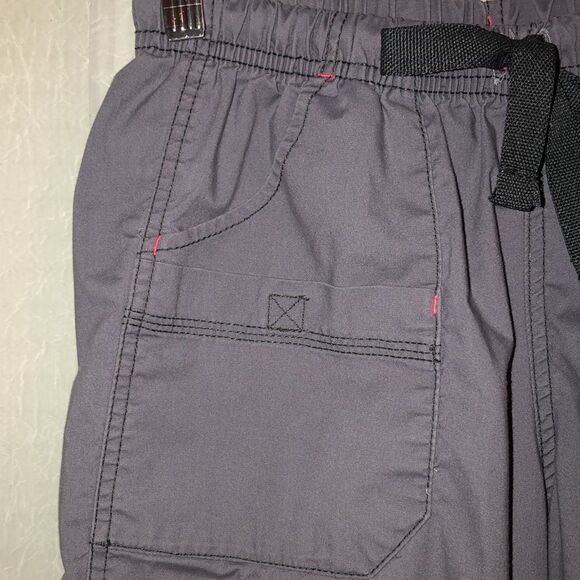 wonder wink SP Gray Pink Cargo Style Drawstring Scrub Pants - Picture 5 of 13